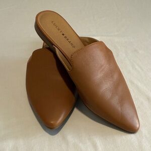 Lucky Brand Women's Tan Leather Mules